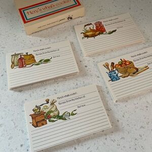 Vintage 1978 "Here's What's Cookin'" recipe cards by Current 27 cards